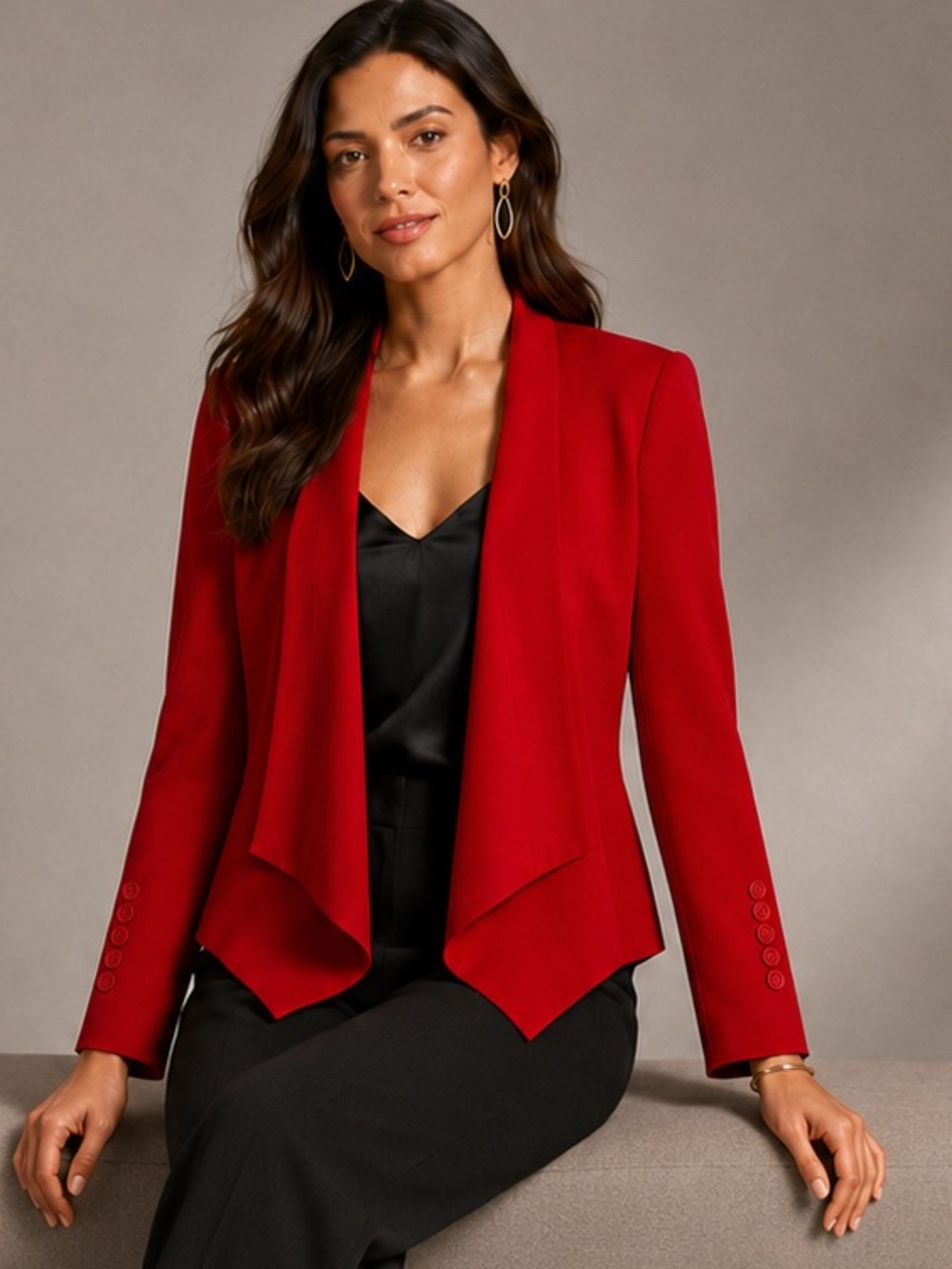 NWT BCBGMAXAZRIA AUBREE RIO RED BUSINESS SUIT JACKET BLAZER SZ M